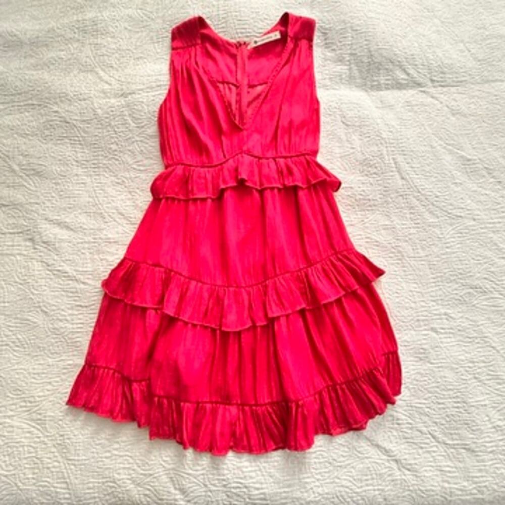 The Impeccable Pig, Hot Pink Deep V Dress, Small